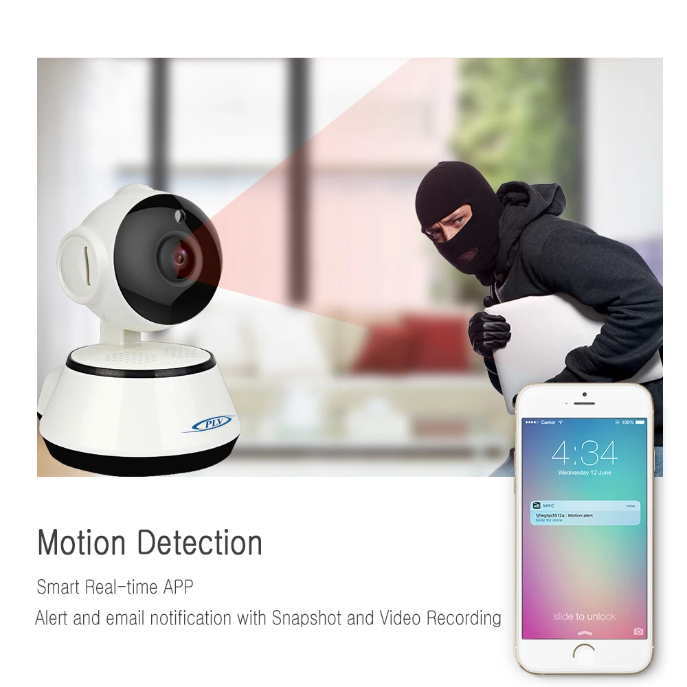 PLV 720 P HD Ip Камера Беспроводной Wi Fi видеонаблюдения Ночь безопасности сети Крытый