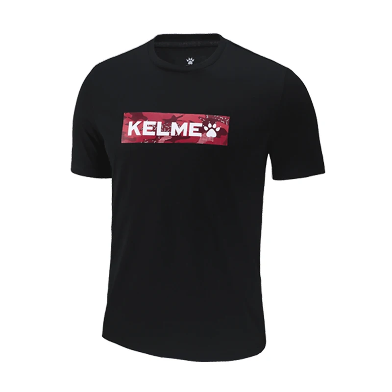 Мужская футболка с короткими рукавами KELME летняя из 93.5% хлопка принтом для бега и