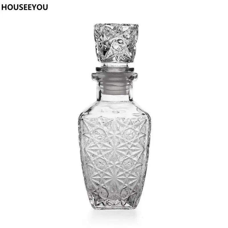 Стеклянный флакон для вина графин напитков 200 мл Хрустальная бутылка диспенсер