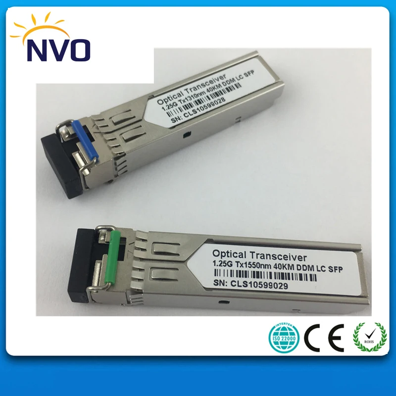Бесплатная доставка 1 25G 40km WDM BIDI SFP модуль приемопередатчика 1310/1550nm 40KM LC