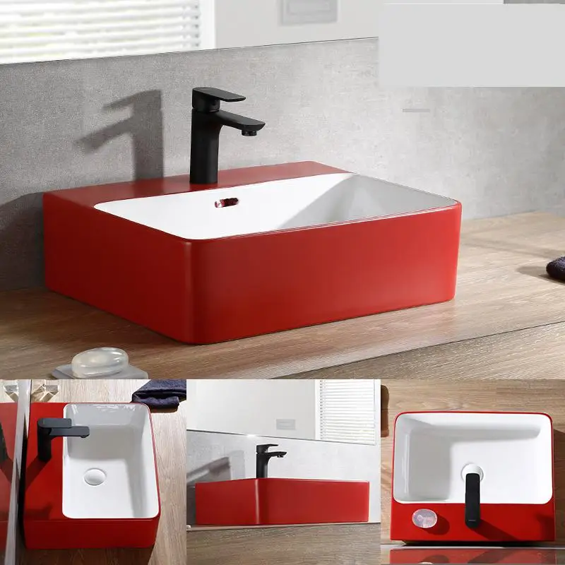 Черные квадратные керамические домашние Уборные раковины художественные