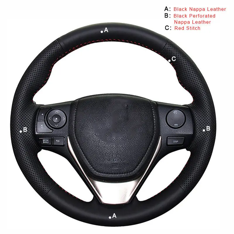 Top Layer Leather Автомобильная оплетка на крышке рулевого колеса для Toyota RAV4 2013- Corolla- Auris 2013- Scion iM авточехлы на колеса - Название цвета: Top Layer Leather