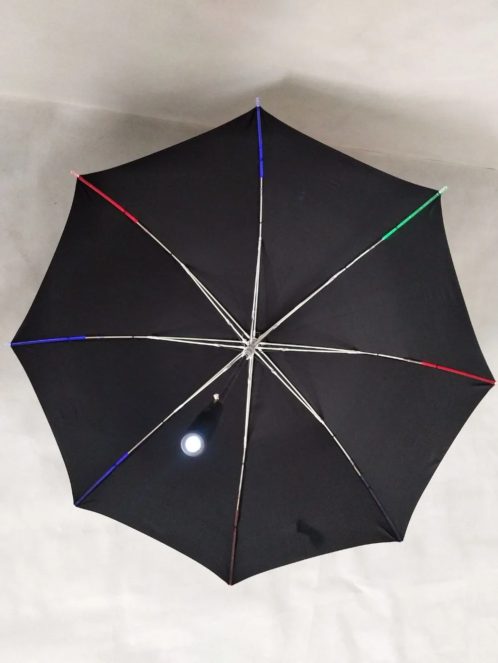 Новый 8 ребер свет вверх лезвие бегун стиль изменение цвета LED зонтик с фонариком