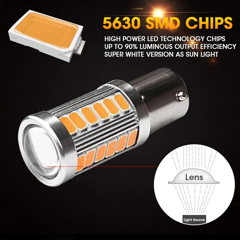 ROADOT 2 шт. 1156 BA15S P21W 33 SMD 5630 Светодиодный автомобиль резерв свет двигатель Тормозная