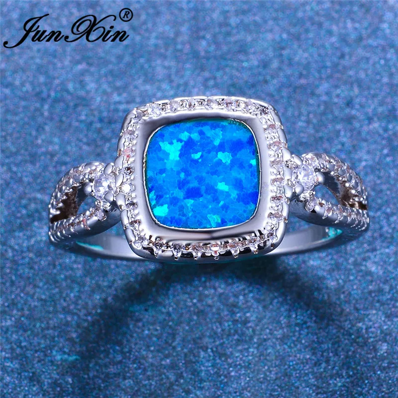 ROXI Boho Женская и мужская Геометрические Квадратные Кольца Серебряный Цвет океан