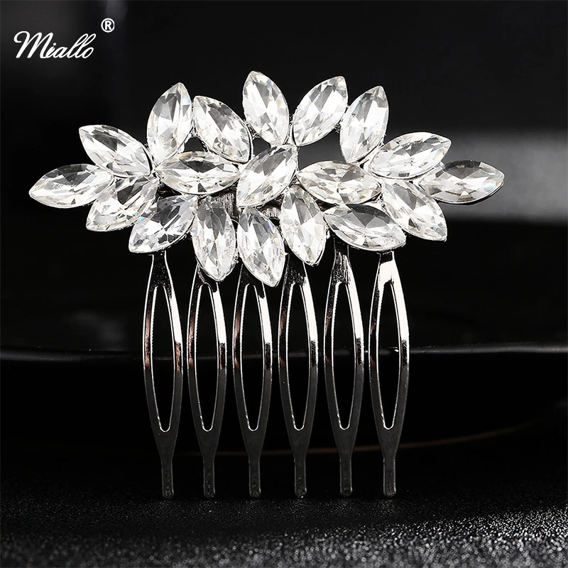 Miallo Fashion Hair Comb Clips for Woman HairPins Bridal Bridemaid Wedding Headwear Party Accessories Silver Color Hair Jewelry