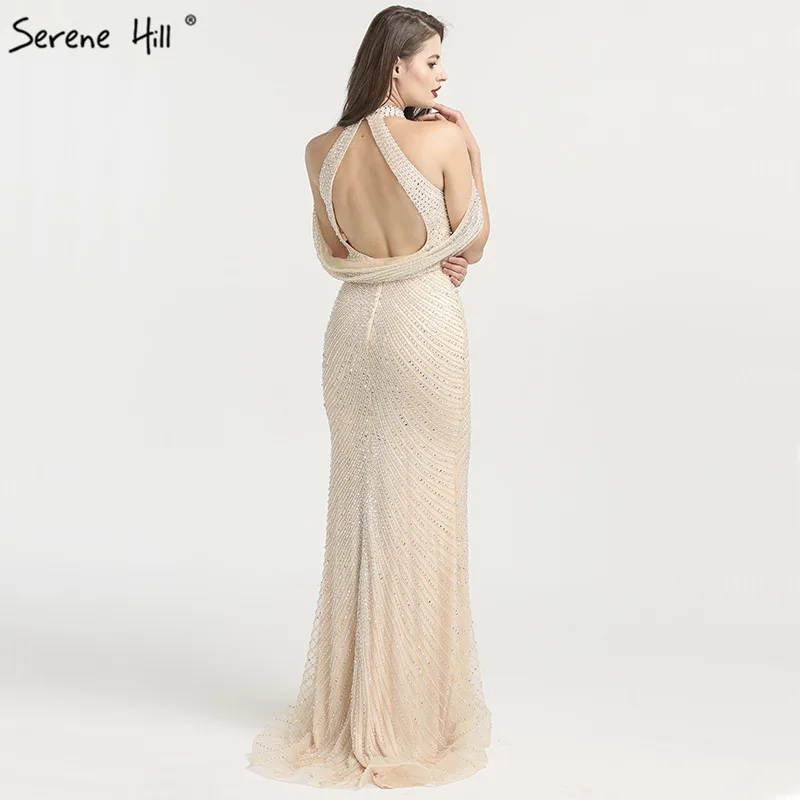 Sexy Long Arabic Turkish Champagne Beaded Sequin Mermaid Formal Evening Party Prom Gown Dress New Abiye Gowns 2020 BLA6557 | Свадьбы и