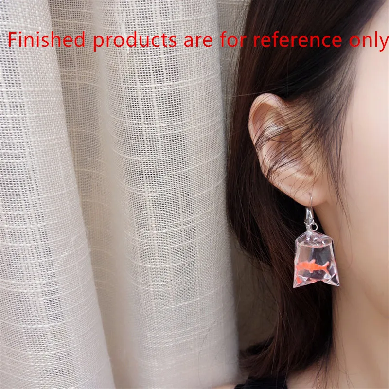Trendy New 3D Plastic Acrylic Gold Fish Bag Shape DIY Jewelry Charms Ornament Accessories Material Earring Floating Charm Craft | Украшения