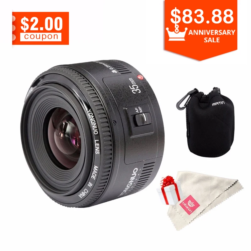 YONGNUO YN35mm объектив камеры для Canon F2 1:2 AF/MF Автофокус 600D 60 D 6D 70D 1300D DSLR Объективы
