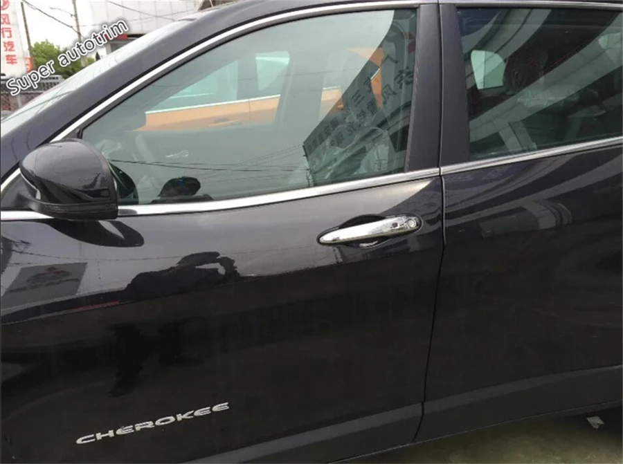 Lapetus боковой двери ручки тянуть накладка 8 шт./компл. подходит для Jeep Cherokee 2014 2015 2016