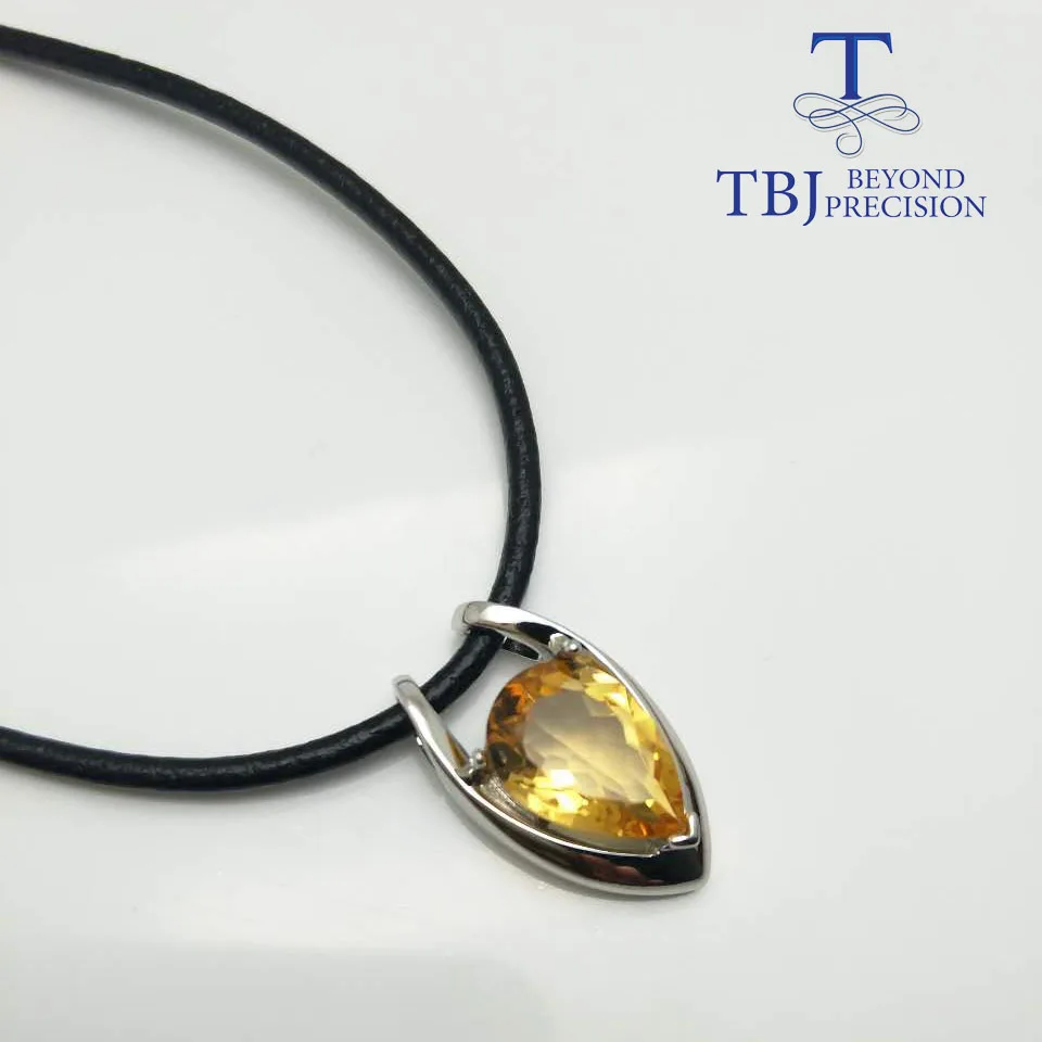 Подвеска в форме буквы TBJ серебряная подвеска V с цитрином nautral подарочной коробке
