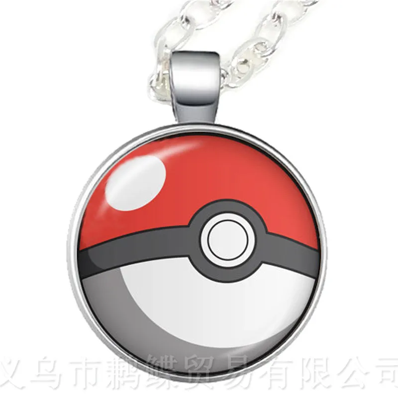 Модный Круглый Стеклянный кабошон Pokemon Go Pokeball ожерелье с подвеской для женщин и