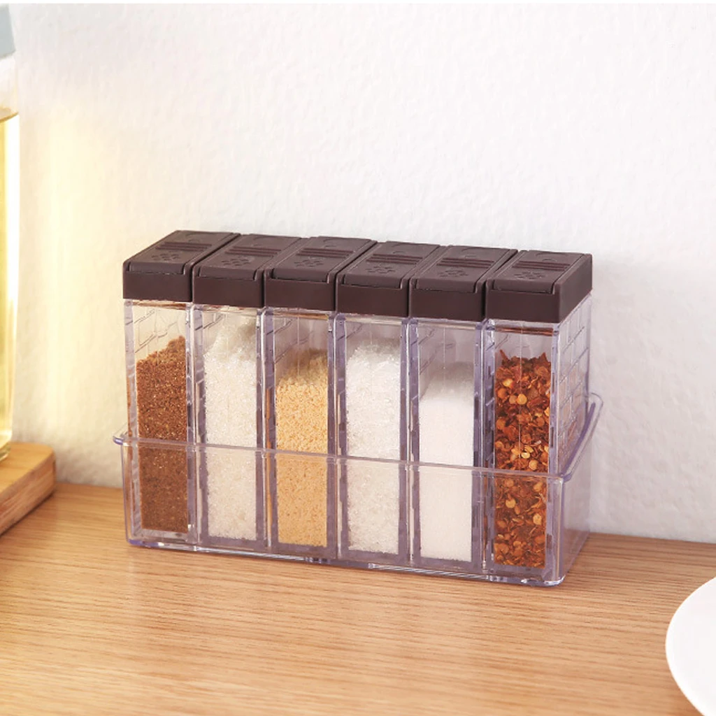 6 шт./компл. Кухня приправ для хранения специй бутылка прозрачная коробка и набор