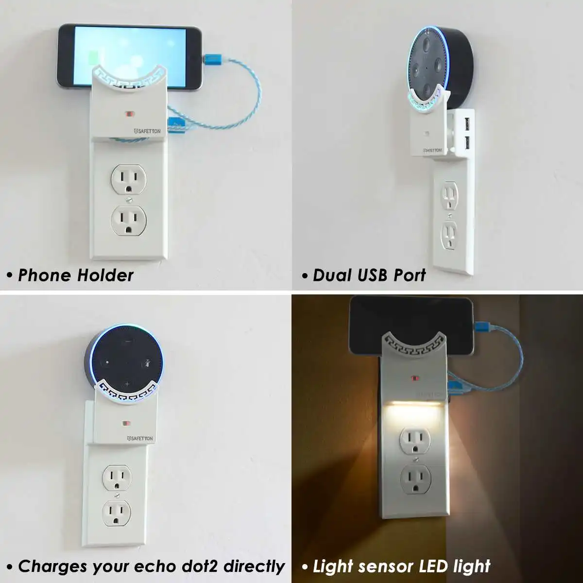 Переключатель оснастки Тип USB розетка настенный кронштейн светодиодный ночник два порта для мобильного телефона быстрое зарядное устройство электрический многоцелевой