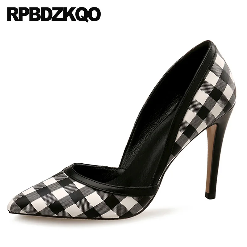 

12 44 экстремальный 8 см 10 42 Многоцветный высокие каблуки Указательный палец Scarpin плед ультра котенок Женская кожаная обу