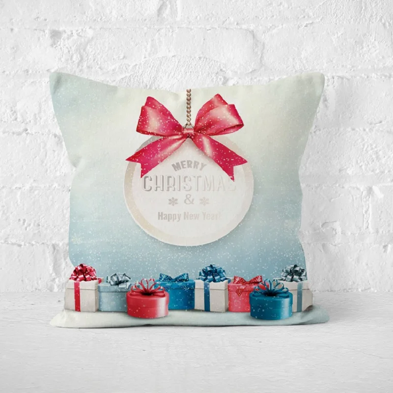 3Pcs Cushion Cover Christmas Decorative Pillow Xmas Flax Throw Case For Home Sofa Car Natal Decor 2017 New Year Navidad Gifts | Дом и сад