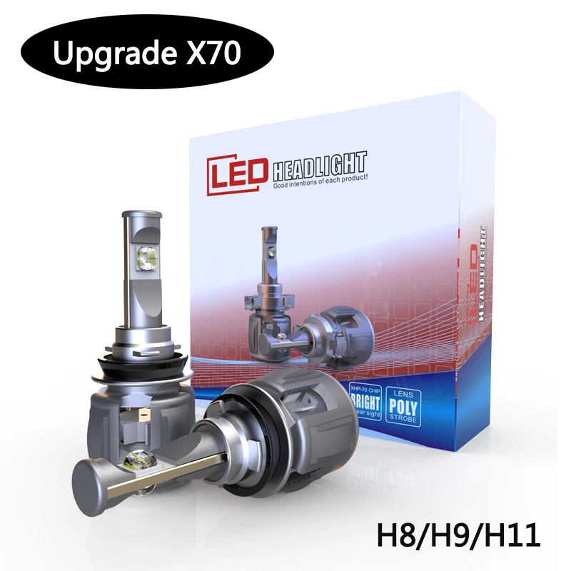 2021 обновление X70 120w 15600lm 1 комплект C-ree XHP-70 P70 Авто Передние СВЕТОДИОДНЫЕ лампы H4 H7