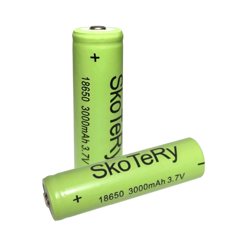 2 шт много SkoTeRy green 18650 3000mAh 3 7 V литий ионные аккумуляторы литиевая батарея Baterias Bateria