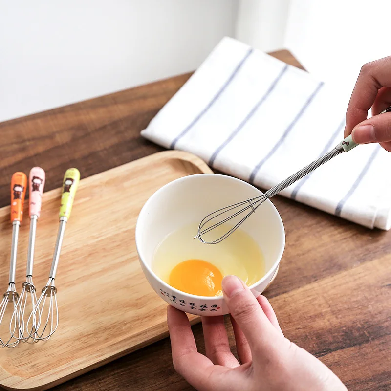 XUNZHE Cartoon Animal Kitchen Stainless Steel Handle Egg Beater Milk Cream Butter Mixer Stiring Tool Baking Appliance Egg Tools
