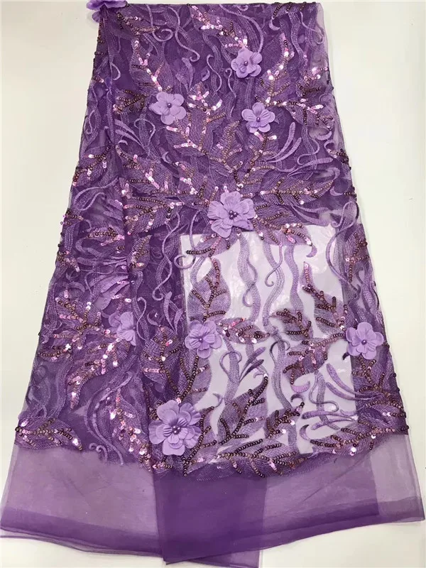 Серебристо серый 2019 высокое качество африканский кружево ткань 3D вышивка с