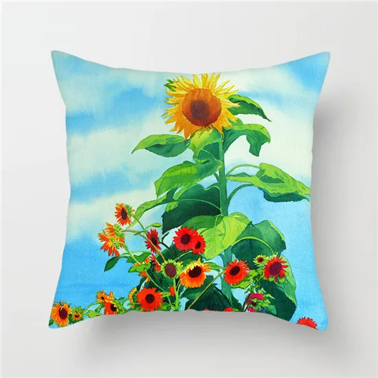 PC06994 Fuwatacchi Подсолнух нарисованный напечатанный Подушка великолепный цветок растение наволочка для домашнего стула наволочки дивана украшения - Цвет: PC06994