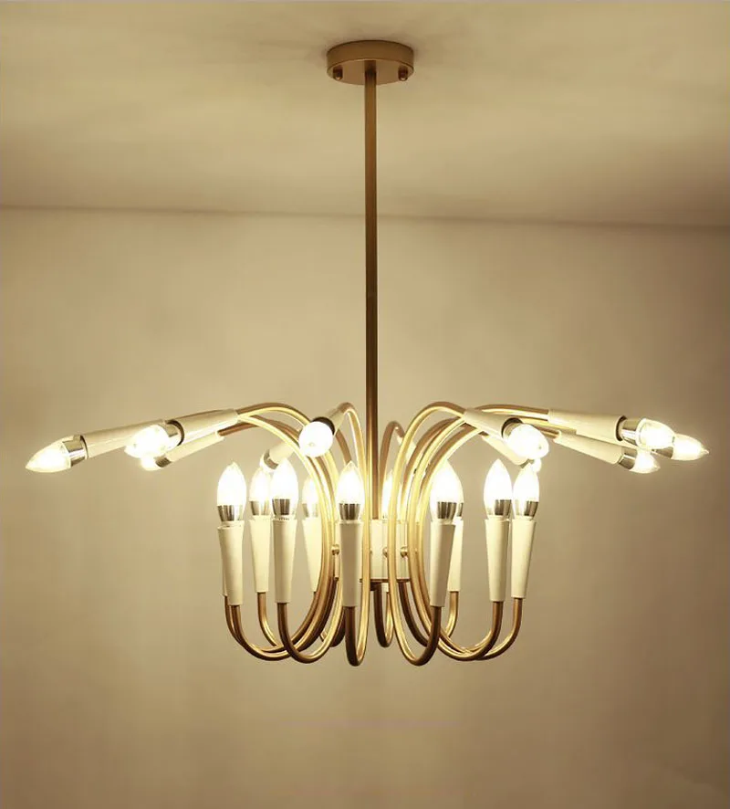 Роскошный Лебедь Свет Золотой промышленный подвесной светильник современный