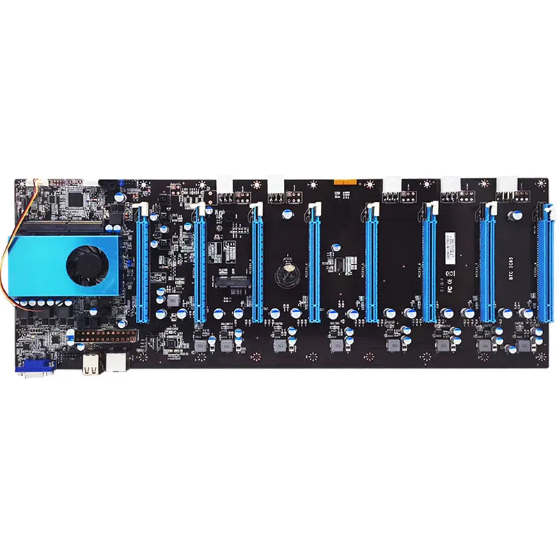 Материнская плата BTC IC6S для майнинга 8 слотов для видеокарт PCI Express 8 слотов для 16x DDR4 USB2.0 SATA3.0 VGA 1000 Мбит/с LAN материнская плата