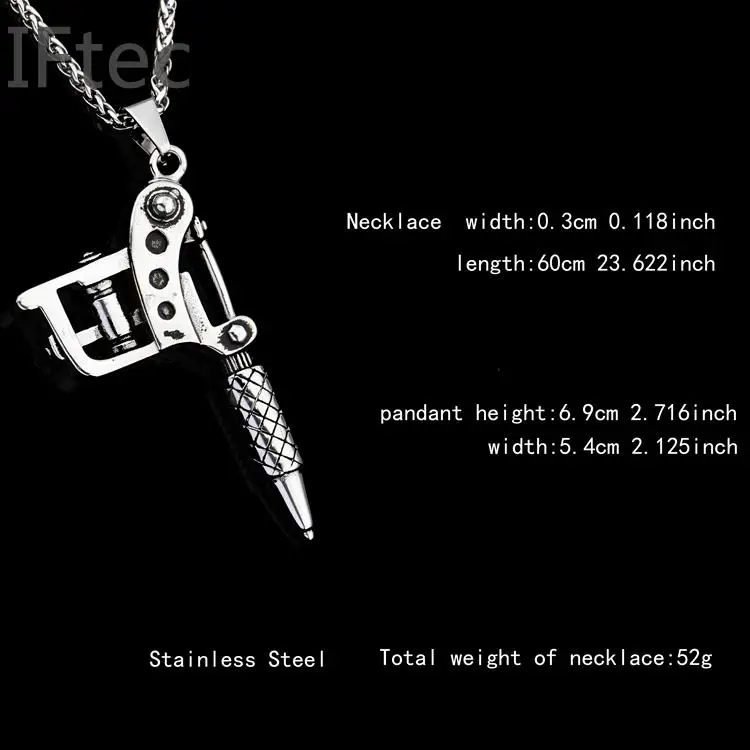 1 шт. Титан Мини татуировки пистолет Подвеска хип-хоп СТИЛИ кулон Цепочки и