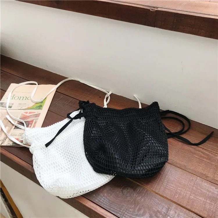 Женская многоразовая сумка-мессенджер из хлопка с сетчатым карманом ультра