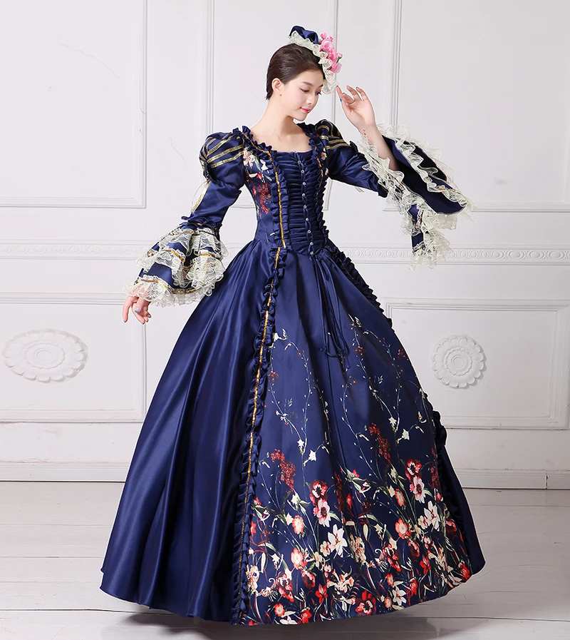 Marie Antoinette Dress Medieval Civil War Southern Belle Ball Gowns Women Reenactment Clothing |