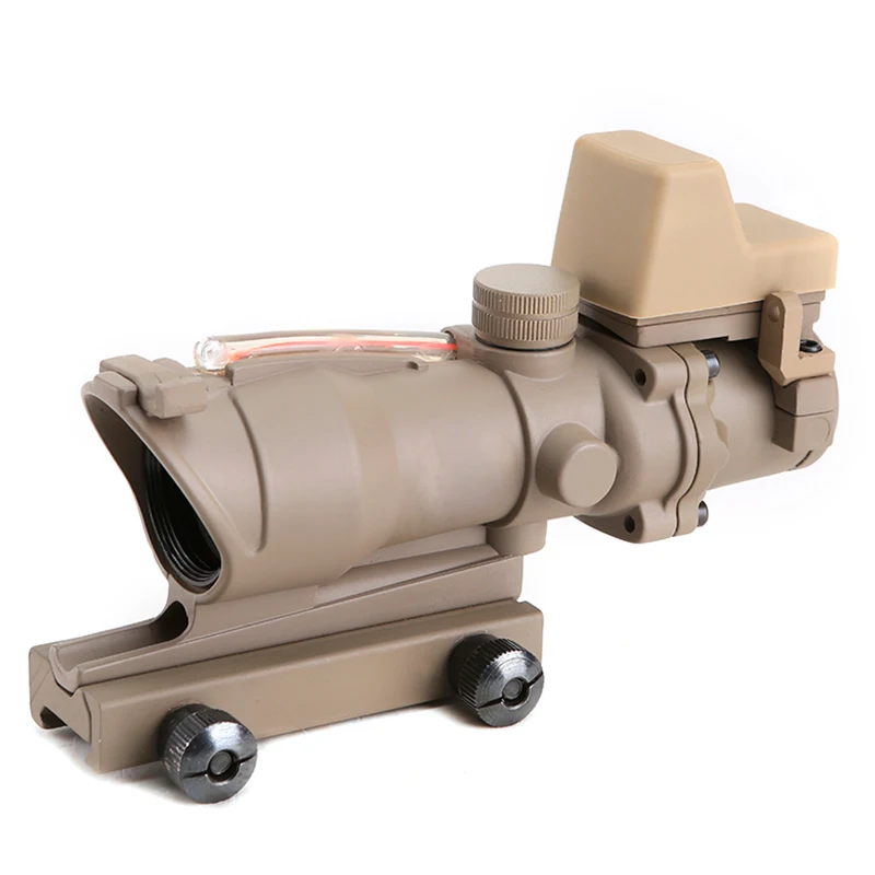 Тактический Trijicon Airsoft ACOG 4X32 прицел из настоящего Красного волокна с красной
