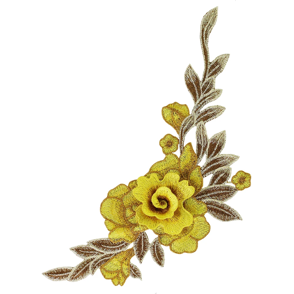 3D Цветочная вышитая аппликация кружевной мотив искусственные Украшенные