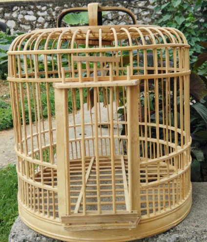 Free shipping bamboo Birdcage Starling Thrush cage Health birds Cage 32CM To send a full set of accessories | Дом и сад