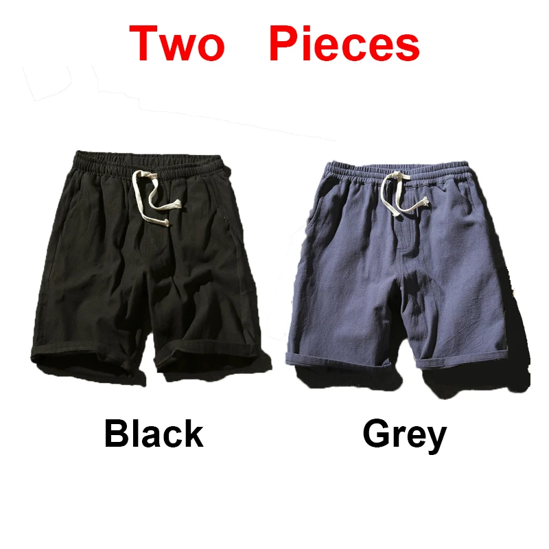 Black-and-Grey Sinicism Store красочные хлопковые льняные летние шорты мужские пляжные шорты мужские s тренировочные штаны цвета хаки Шорты повседневные белые спортивные шорты 5XL - Цвет: Black-and-Grey