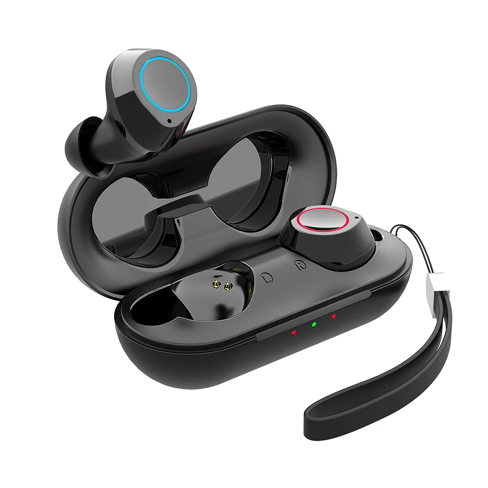 Langsdom TWS Bluetooth гарнитура 5,0 беспроводные наушники Bluetooth наушники Xiaomi наушники стерео Eabuds с микрофоном - Цвет: Black