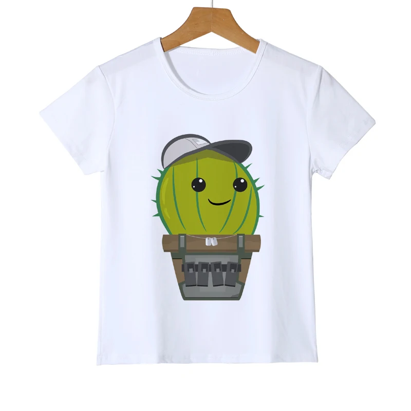 Kawaii/футболка с рисунком кактуса для мальчиков детские футболки детская одежда