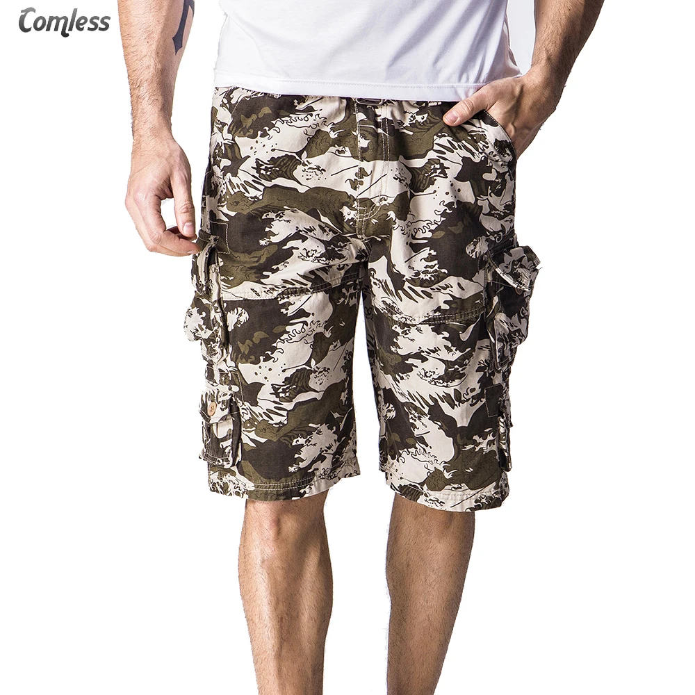 2017 новые летние камуфляжные мужские шорты с несколькими карманами повседневные
