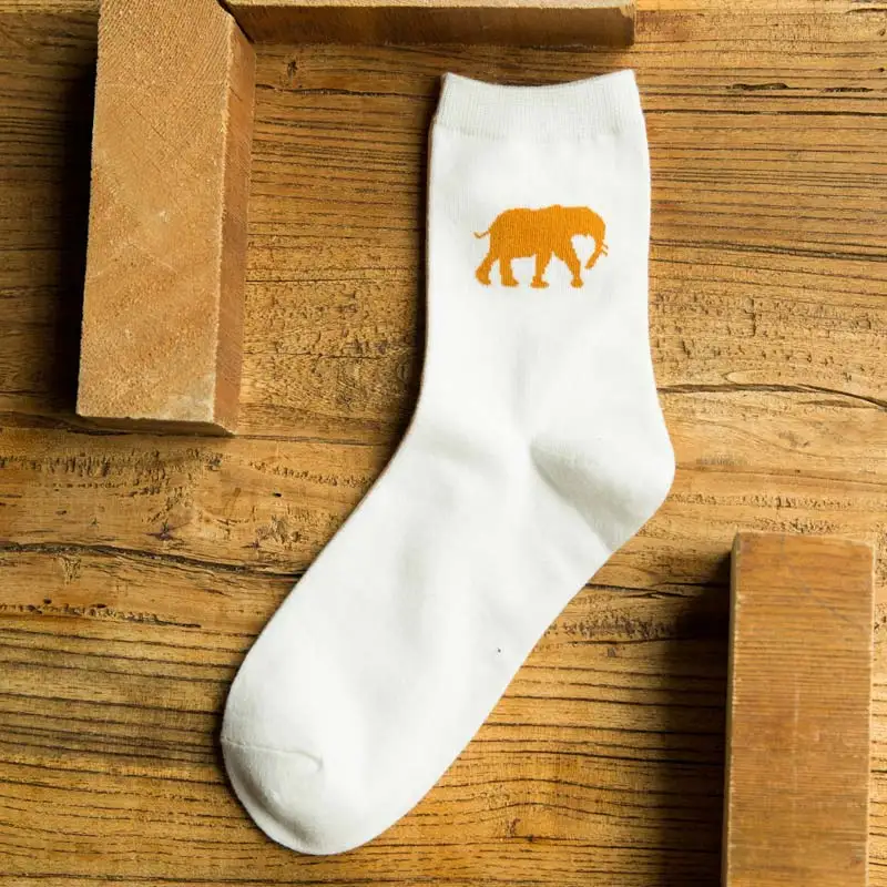 Elephant Новинка, высокое качество, новинка, модные крутые мужские носки с животным узором, креативные носки, хлопковые счастливые мужские носки - Цвет: Elephant