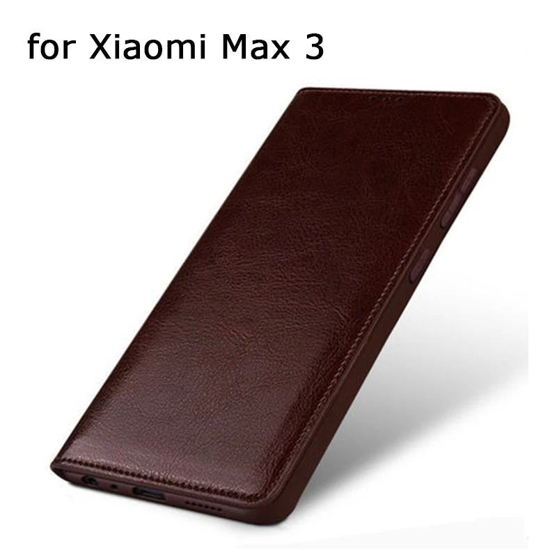 

Original Design Fashion Flip Case for Xiaomi MI Max 3 Genuine Leather Handmade Phone Shell Cover for Xiaomi Max 3 Max3 Stand Bag