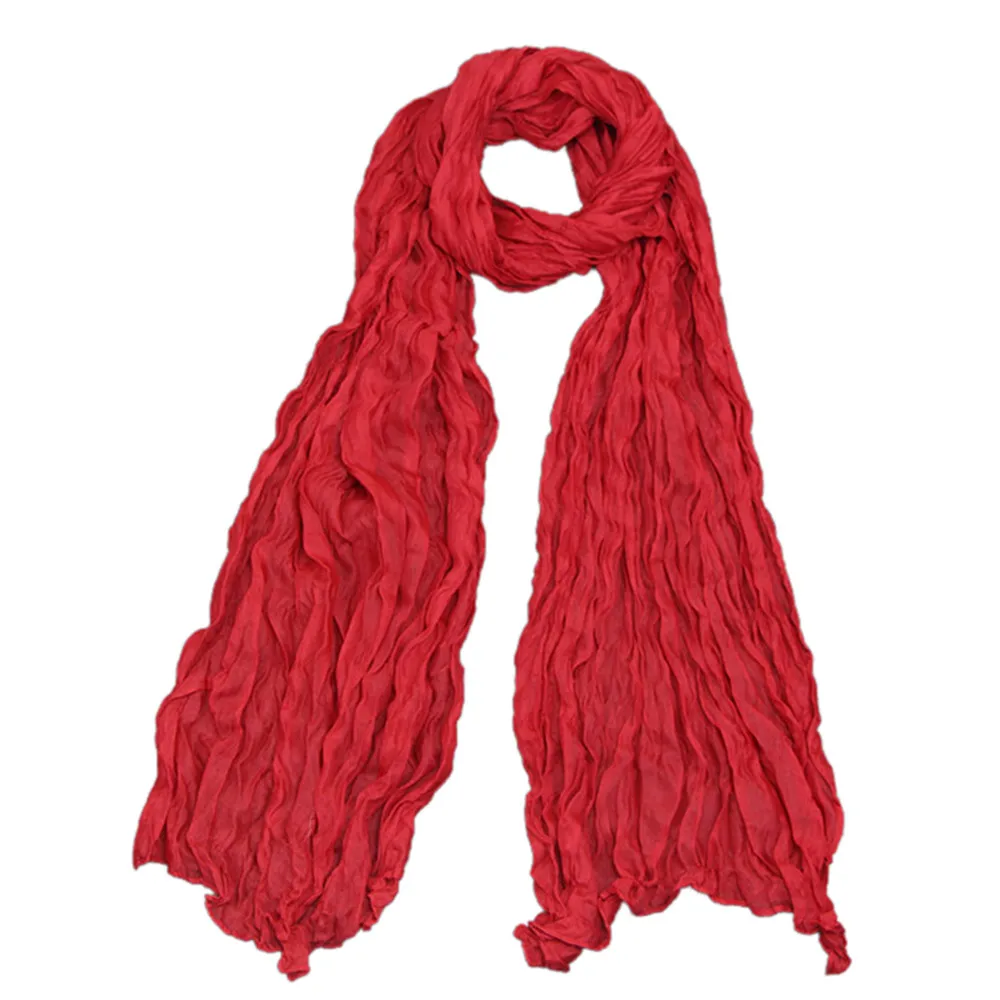 Простой однотонный шарф из бараньей нити Однотонный женский карамельного цвета