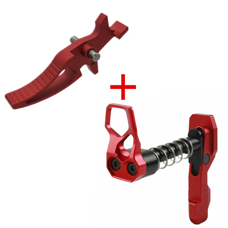 C style RED 2019New IPSC CNC алюминиевый таймер триггер& Журнал релиз Catch& безопасности селектор переключатель рычаг Набор для M4/M16 страйкбол AEG - Цвет: C style RED