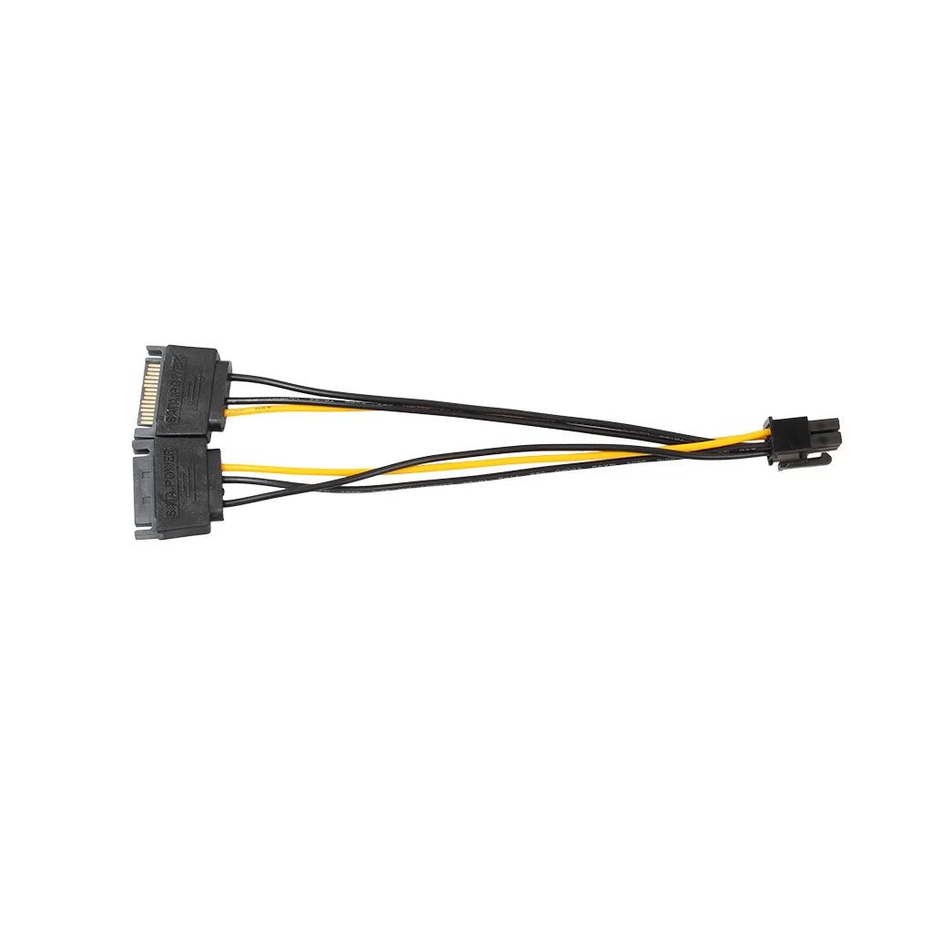 Кабель адаптера питания SATA 15 Pin папа к PCI E Express 6Pin видео карта кабель Прямая