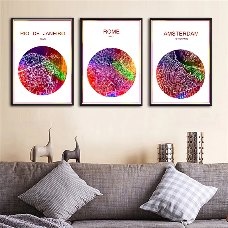 Карта знаменитого города Анкары современный печатный плакат на бумаге или