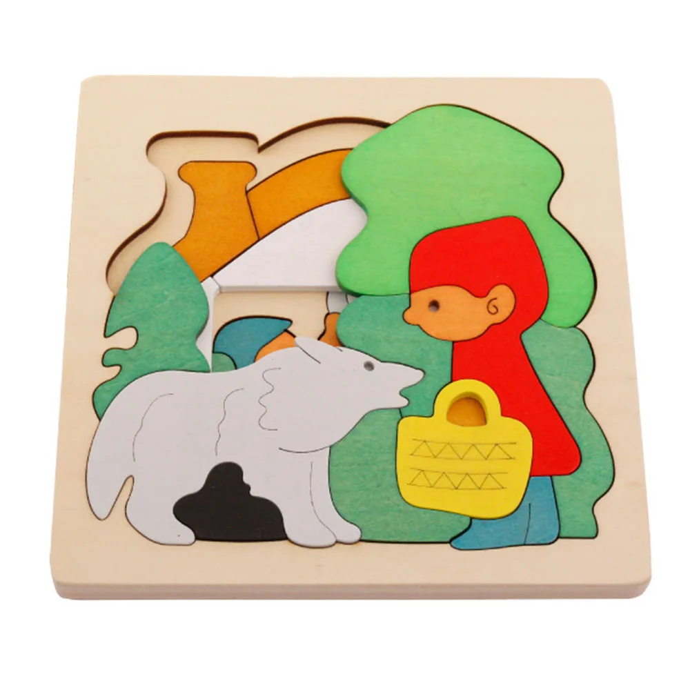 Многослойные Деревянные Мультфильм Животных 3D Головоломки Игрушки для Малышей