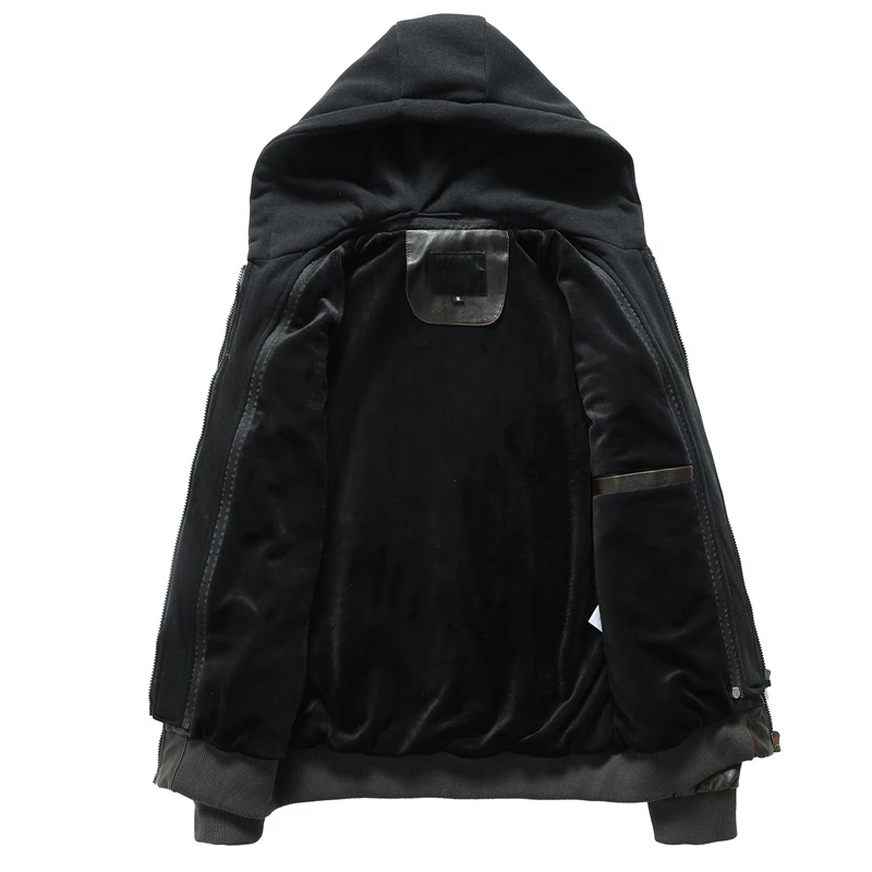 NXH искусственная кожа Jaket для мужчин PU Мужская куртка с капюшоном мотоциклетная