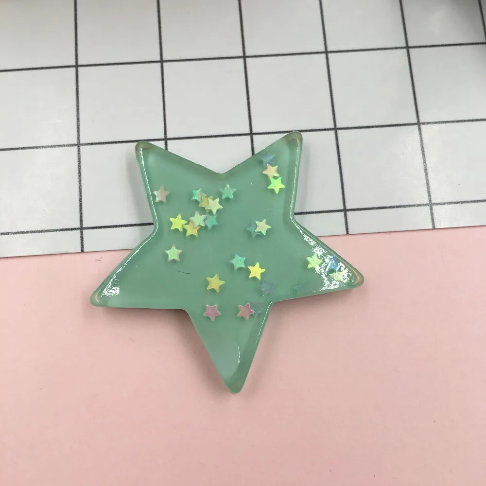 Очаровательные разноцветные кавайные пять звезд из смолы для рукоделия