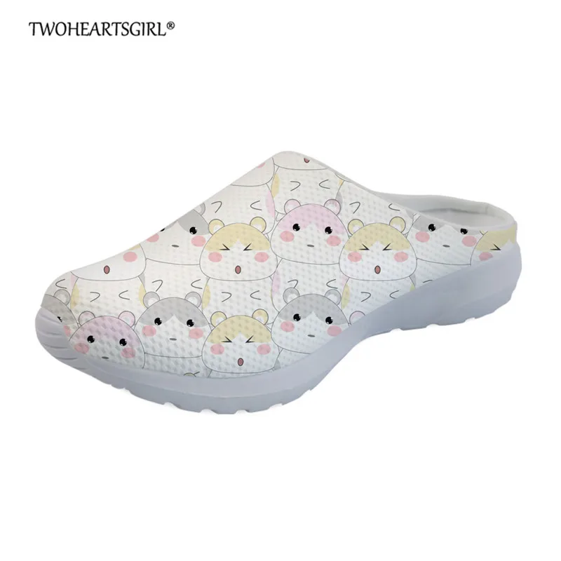 L5063CA Twoheartsgirl такса тапочки для женщин Летние удобные домашние сетчатые туфли на плоской подошве женские босоножки с воздухопроницаемой сеткой размера плюс - Цвет: L5063CA