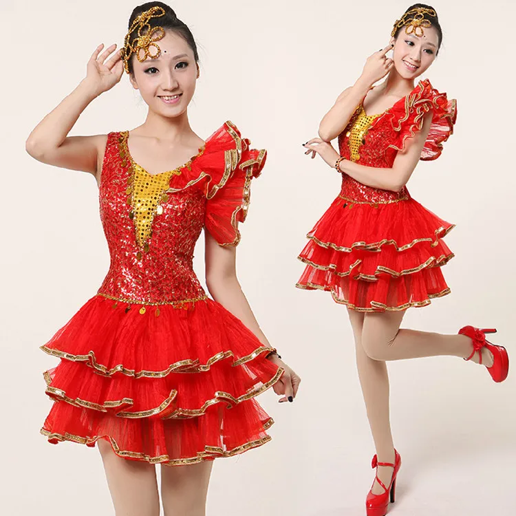 2016 новое поступление блесток Костюмы для латиноамериканских танцев платье Для