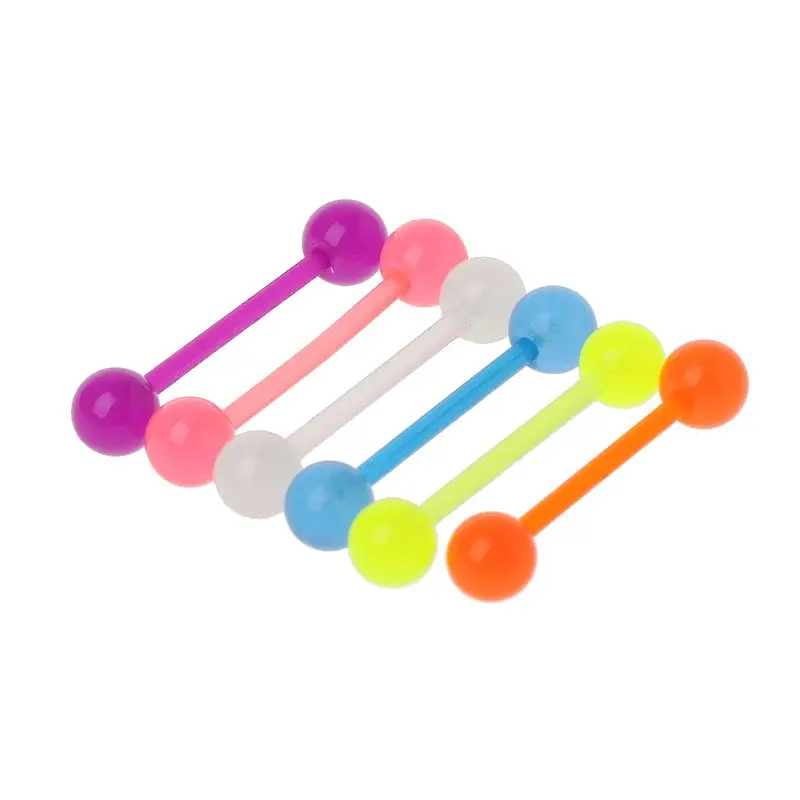 Новое поступление 7 шт. акриловые бусины блеск световой шар кольца язык пупок