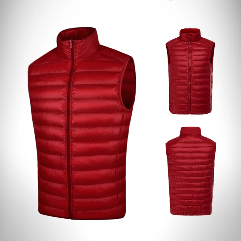 Мужская зимняя куртка-пуховик без рукавов утолщенная теплая куртка на молнии